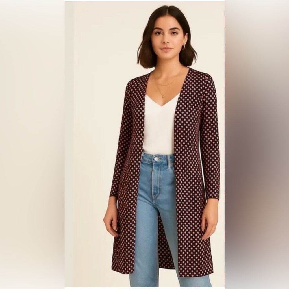 LuLaRoe Dots Black and Pink Sarah Cardigan Size S NWT